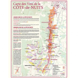 Kaart wijnen van de Cote-de-Nuits 30x40